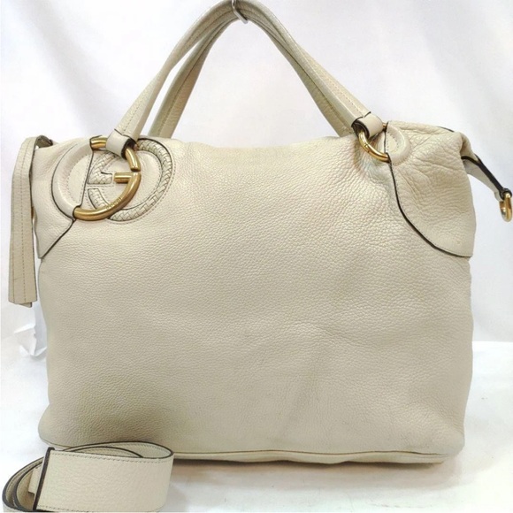 Gucci Cream Leather Shoulder Bag - Picture 1 of 11
